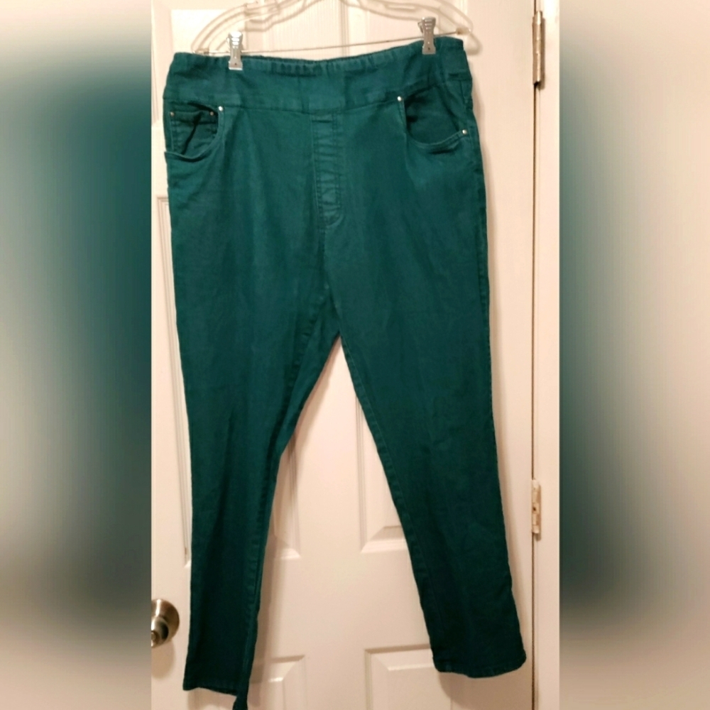 Blair Green Stretch Pants With 2 Front and 2 Back Pocket, Size:16 MS